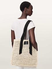 AllSaints Cream Lullah Paper Mesh Bag - Image 4 of 7