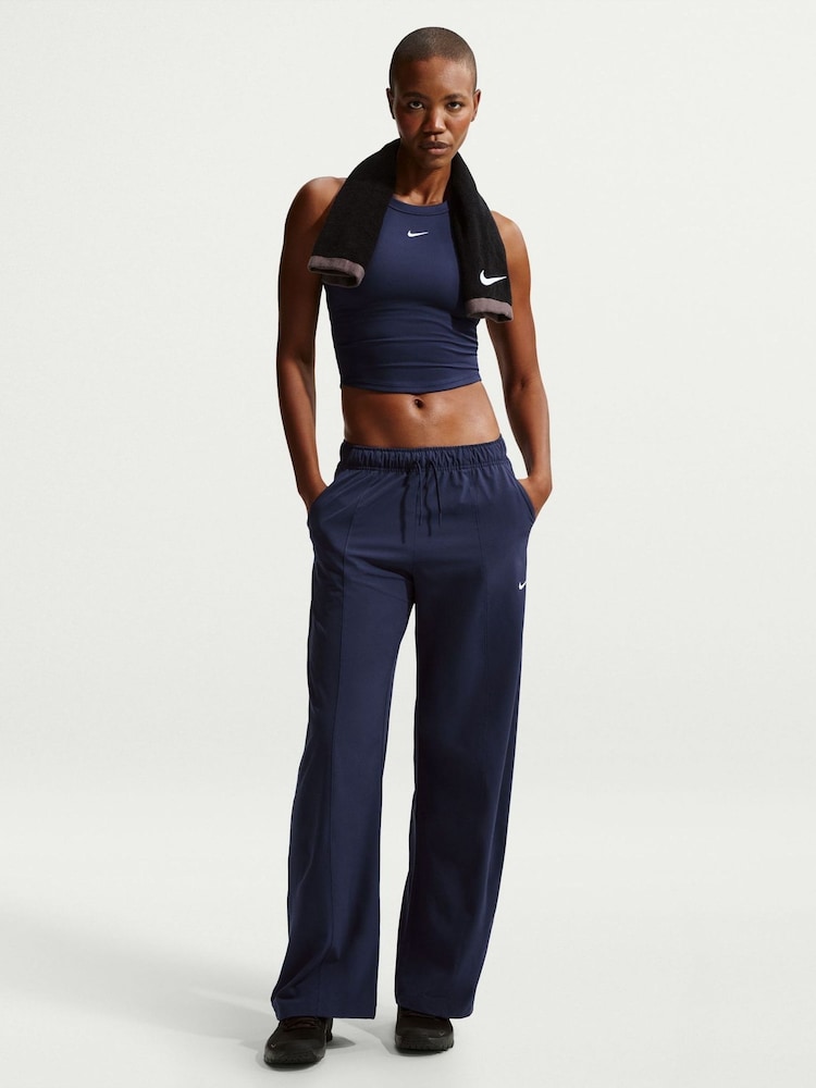 Nike Midnight Navy One Dri-FIT Woven Wide-Leg Joggers - Image 1 of 4 Nike Midnight Navy One Dri-FIT Woven Wide-Leg Joggers - Image 1 of 4