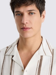 MOSS Natural Cuban Stripe Shirt - Image 3 of 4