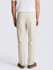MOSS Cream Cotton Pleated Trousers - Image 2 of 5
