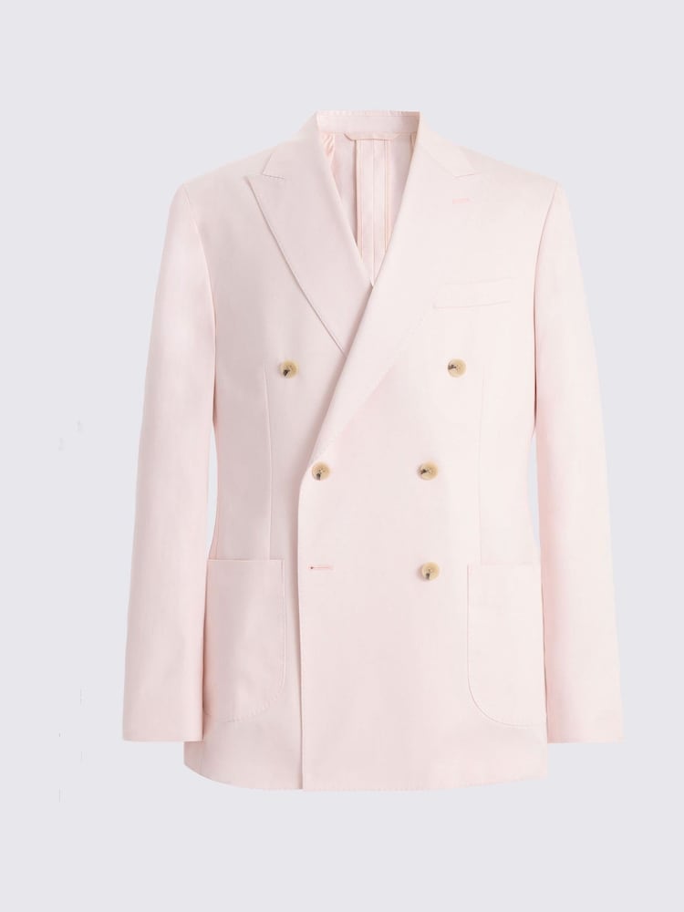MOSS Pale Pink Tailored Fit Cotton Suit Jacket - Image 7 of 7 MOSS Pale Pink Tailored Fit Cotton Suit Jacket - Image 7 of 7