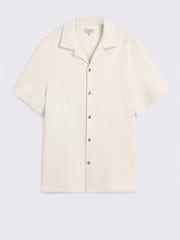 MOSS Natural Knit Self Stripe Cuban Shirt - Image 4 of 4