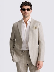 MOSS Natural Tailored Fit Stripe Suit Jacket - Image 1 of 5