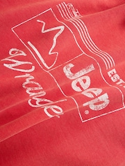 Red Washed Jeep Licence Graphic Sweatshirt - Image 3 of 3