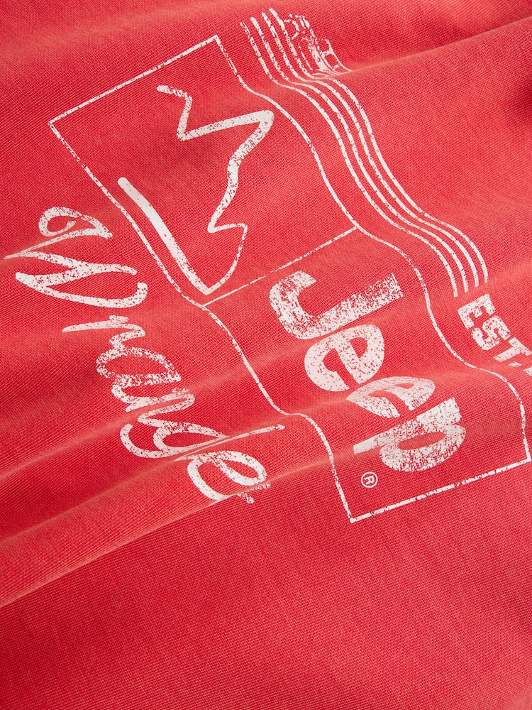Red Washed Jeep Licence Graphic Sweatshirt - Image 3 of 3 Red Washed Jeep Licence Graphic Sweatshirt - Image 3 of 3