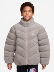 Nike Particle Grey Sportswear Therma-FIT Loose Puffer Jacket - Image 1 of 3