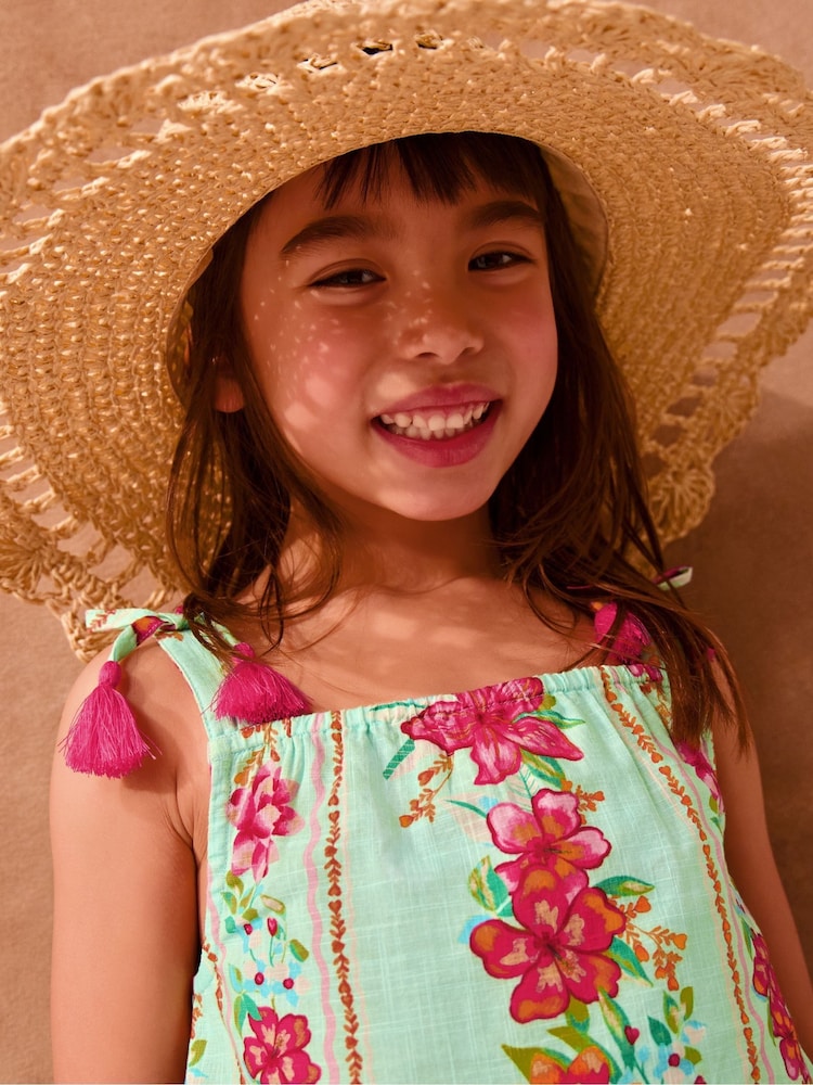 Monsoon Green Vintage Floral Tank Top & Trousers Set - Image 2 of 5