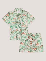 Monsoon Palm Print Cotton Shirt & Shorts Set - Bild 1 von 3