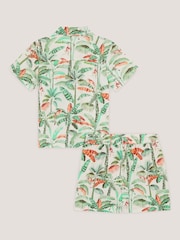 Monsoon Palm Print Cotton Shirt & Shorts Set - Bild 2 von 3