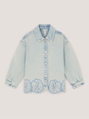 Monsoon Blue Flower Sequin Denim Jacket - Image 1 of 3