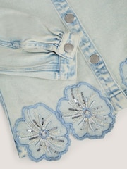 Monsoon Blue Flower Sequin Denim Jacket - Image 3 of 3