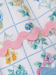 Monsoon Cream Bonnie Puff Sleeve Checkerboard Floral Dress - Image 4 of 4