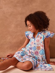 Monsoon Blue Summer Print Cotton Dress - Image 1 of 4