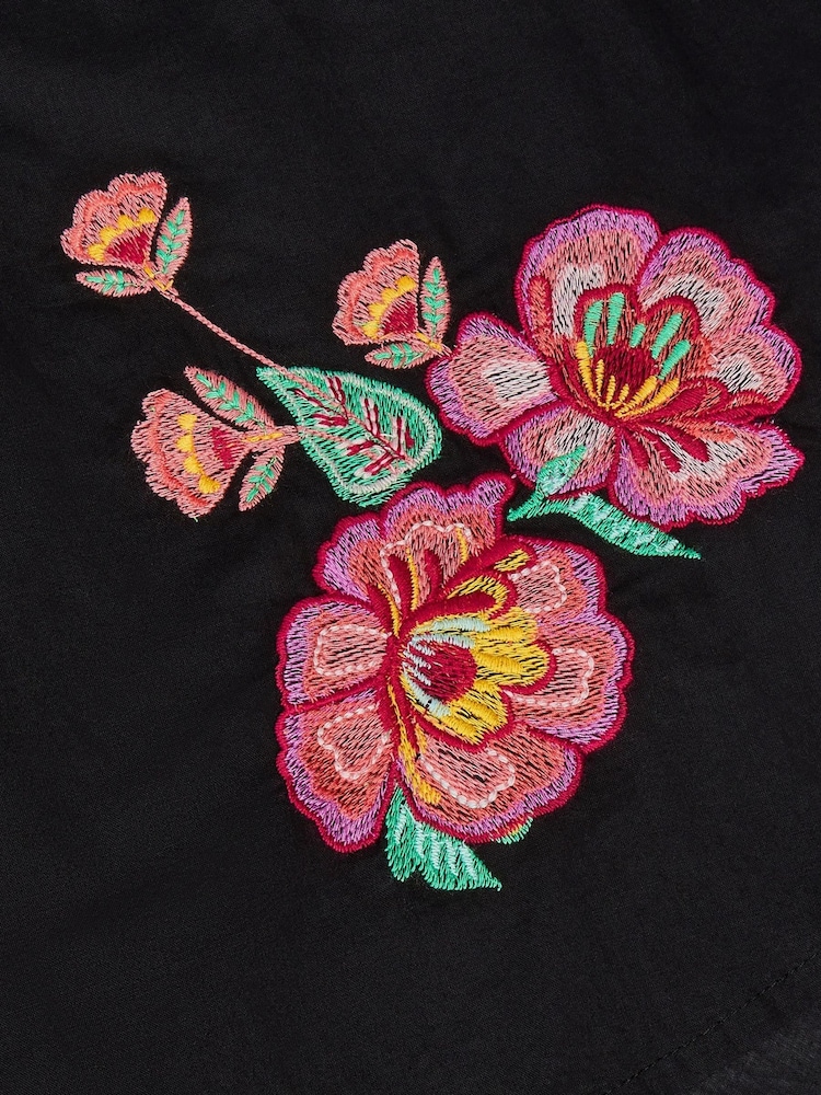 Monsoon Black Floral Embroidered Kaftan - Image 3 of 3