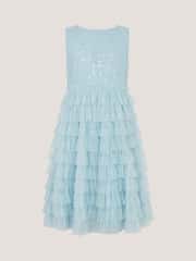 Monsoon Blue Taylor Sequin Lace Tiered Party Dress - Image 2 of 4