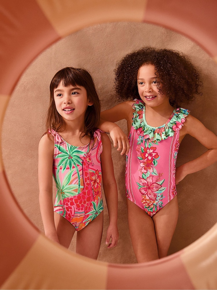 Monsoon Tropical Floral Frill Swimsuit - Bild 1 von 4