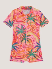 Monsoon Orange Tropical Swirl UPF50+ Short Swimsuit - Image 3 of 5