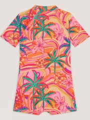 Monsoon Orange Tropical Swirl UPF50+ Short Swimsuit - Image 4 of 5