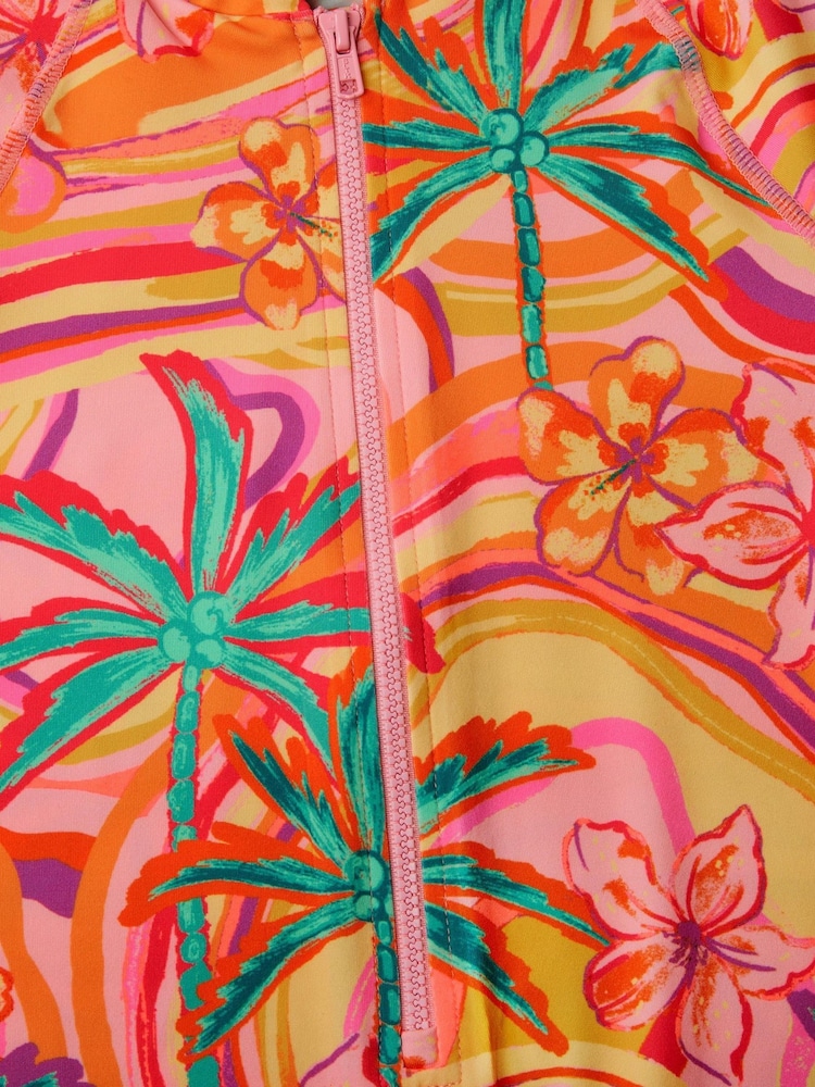 Monsoon Orange Tropical Swirl UPF50+ Short Swimsuit - Image 5 of 5