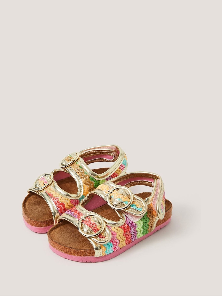Monsoon Baby Rainbow Stripe Sandals - Image 1 of 3