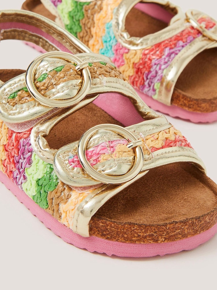 Monsoon Baby Rainbow Stripe Sandals - Image 3 of 3