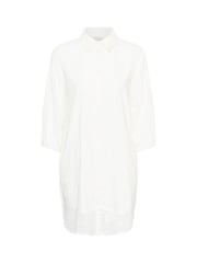 Kaffe White KAdona Cotton Shirt Dress - Image 5 of 6
