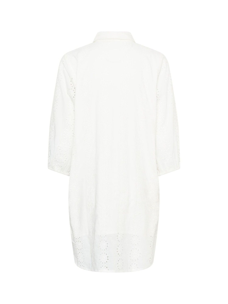 Kaffe White KAdona Cotton Shirt Dress - Image 6 of 6