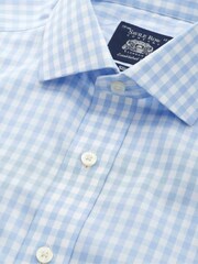 Savile Row Company Gingham Check Slim Fit Non-Iron Cotton Poplin Single Cuff Formal Shirt - 5의 이미지 5