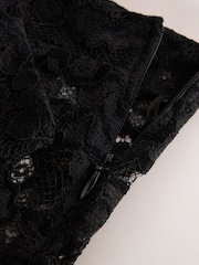 Black Floral Lace Flared Trousers - Image 8 of 9