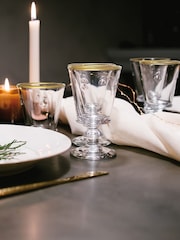 La Rochère Set of 4 Clear Bee Stemmed Wine Glasses Rimmed 24cl - Image 1 of 5