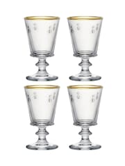 La Rochère Set of 4 Clear Bee Stemmed Wine Glasses Rimmed 24cl - Image 2 of 5