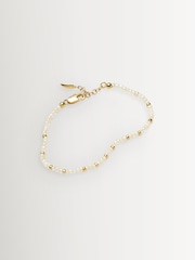 Missoma Gold Tone Micro Pearl Beaded Bracelet - Image 2 of 2