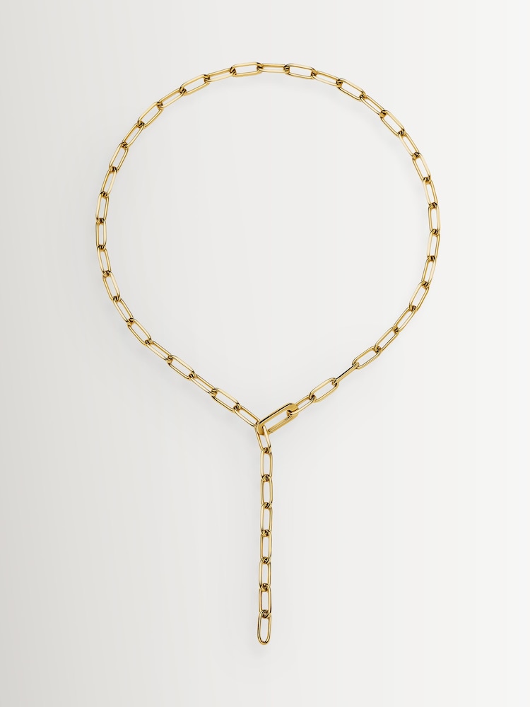 Missoma Gold Classic Paperclip Chain Necklace - Image 2 of 4 Missoma Gold Classic Paperclip Chain Necklace - Image 2 of 4