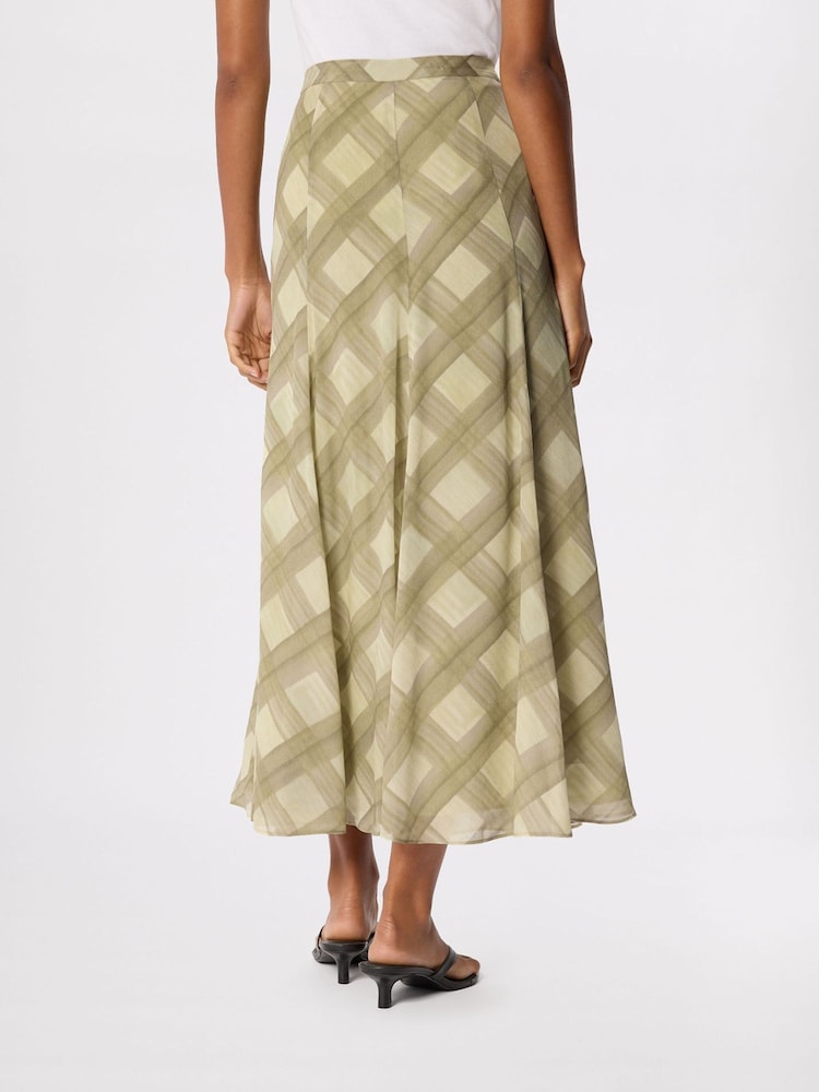 Whistles Green Check Midi Skirt - Image 2 of 4