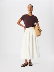 Whistles Purple Posie Double Trim T-Shirt - Image 3 of 4