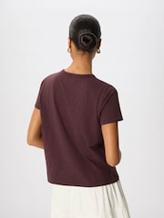 Whistles Purple Posie Double Trim T-Shirt - Image 4 of 4