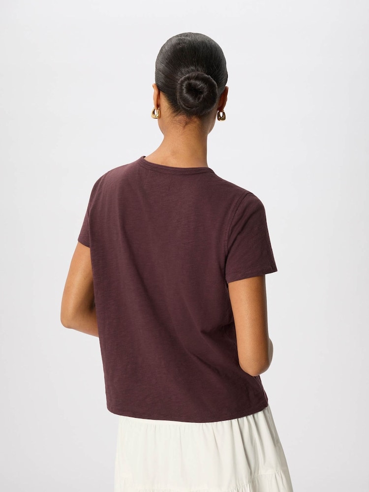 Whistles Purple Posie Double Trim T-Shirt - Image 4 of 4
