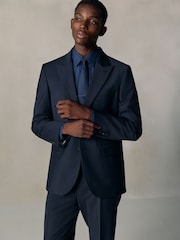 海軍藍 - N. Premium Tailored Fit Motionflex Stretch With Wool Suit Jacket - 圖片 3/11