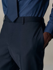 海軍藍 - N. Premium Tailored Fit Motionflex Stretch With Wool Suit Trousers - 圖片 4/9