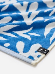 SlowTide Dusty Blue Sunny Cotton Artistic Beach Towel - Image 3 of 3