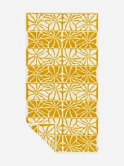 SlowTide Mustard Ciao Zen Cotton Printed Patterned Bath Bath Sheet Towel - Image 6 of 6