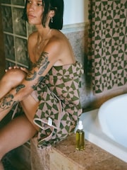 SlowTide Mousse Bex Cotton Printed Patterned Bath Towel - Image 1 of 5
