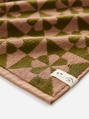 SlowTide Mousse Bex Cotton Printed Patterned Bath Towel - Image 4 of 5
