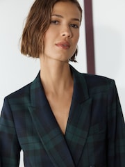 Črna/zelena - Check Double Breasted Blazer - Slika 3 iz 6