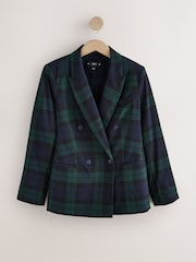 Črna/zelena - Check Double Breasted Blazer - Slika 4 iz 6