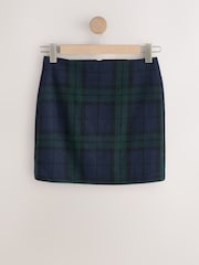 Marine/Vert - N.Premium Check Mini Skirt with Wool - Image 6 de 9