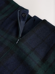 Marine/Vert - N.Premium Check Mini Skirt with Wool - Image 8 de 9