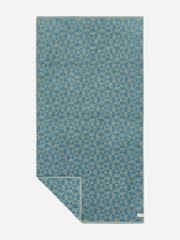 SlowTide Dusty Blue Bex Cotton Printed Patterned Bath Bath Sheet Towel - Image 6 of 6