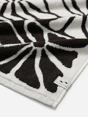 SlowTide Black Ciao Zen Cotton Printed Patterned Bath Towel - Image 3 of 4