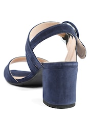 Jones Bootmaker Navy Suede Garnett Smart Leather Sandals - Image 3 of 4